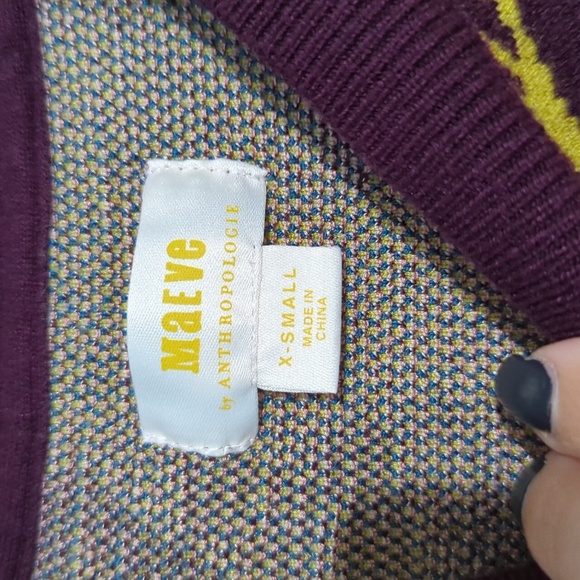 Anthropologie Maeve Cropped Floral Sweater - Picture 3 of 5